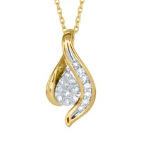 Diamond Cluster Pendant in 10K Yellow Gold (0.20 ct tw)