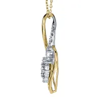 Diamond Pendant Necklace in 10K Yellow and White Gold (0.25ct tw)