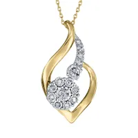 Diamond Pendant Necklace in 10K Yellow and White Gold (0.25ct tw)