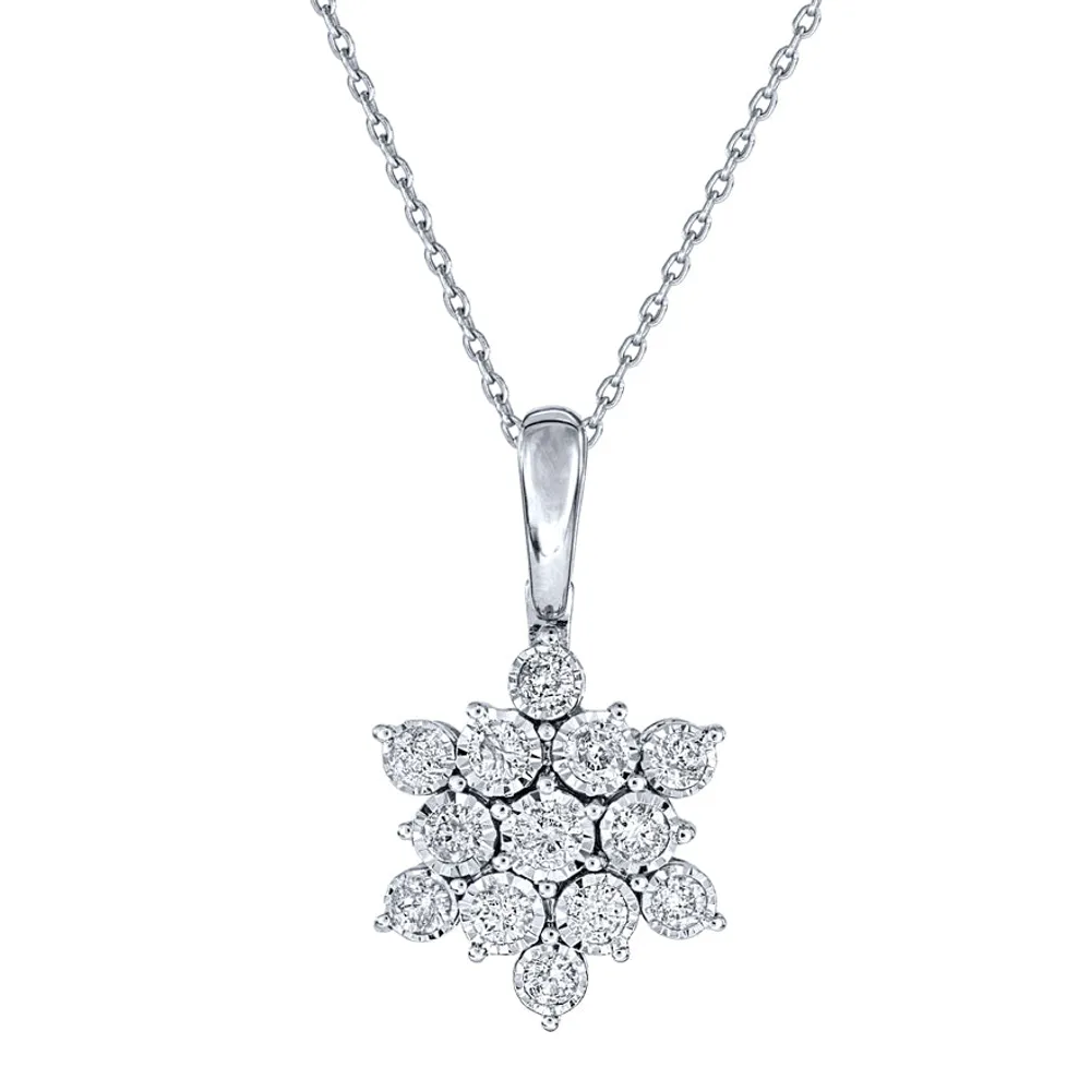 -Aria- Star Diamond Pendant Necklace In 10K White Gold (0.50 ct tw)