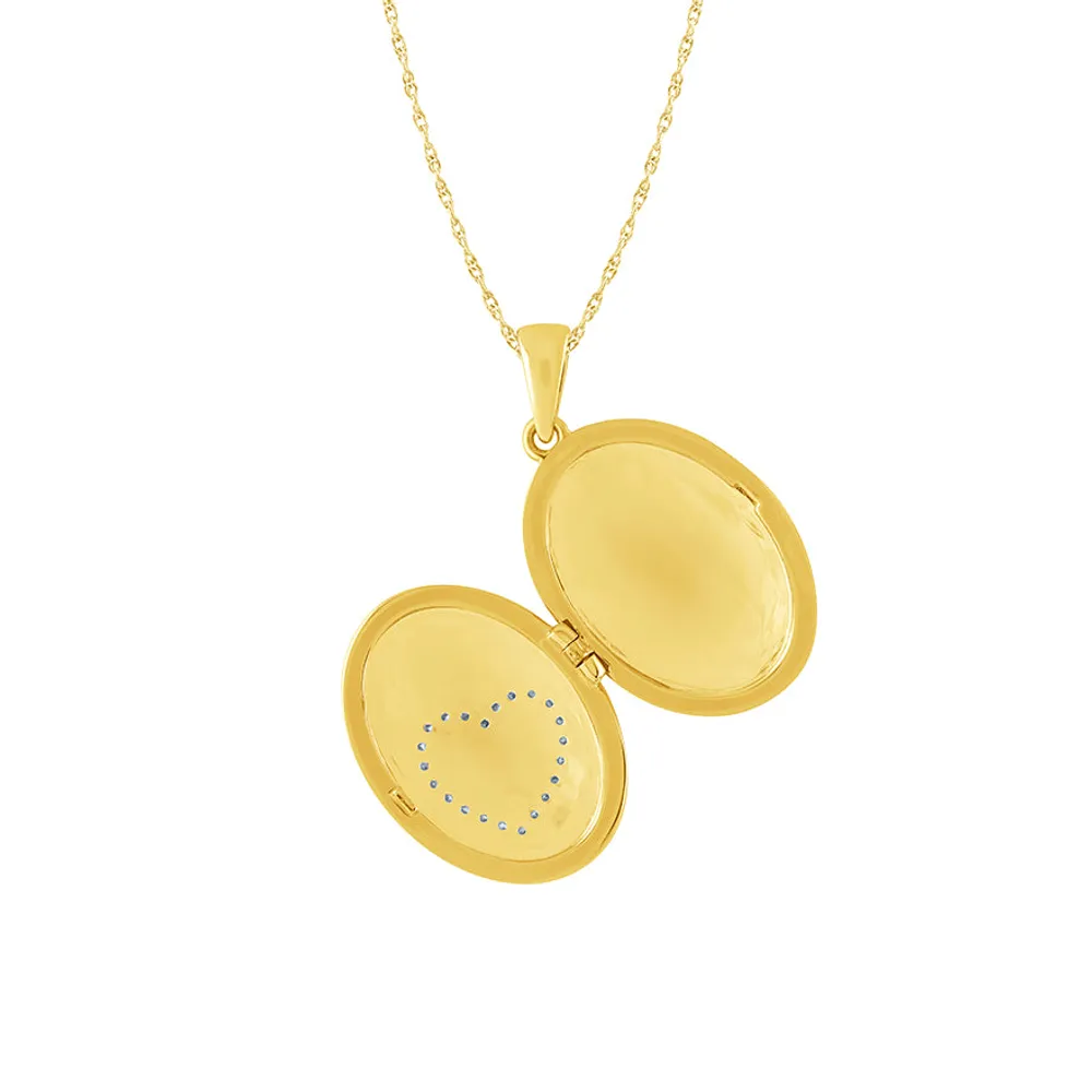 Diamond Locket Necklace in 10K Yellow Gold (0.25ct tw)