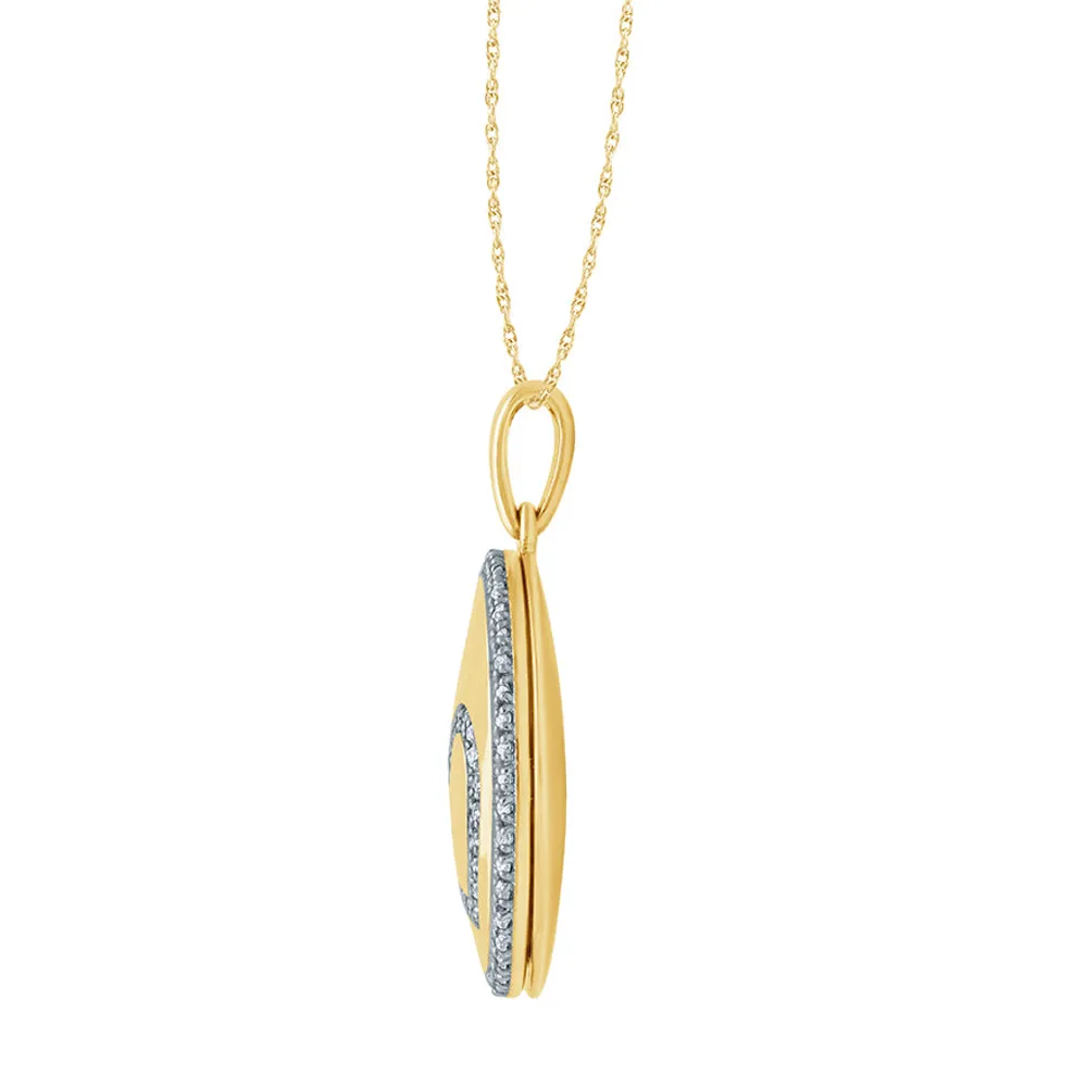 Diamond Locket Necklace in 10K Yellow Gold (0.25ct tw)