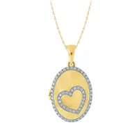 Diamond Locket Necklace in 10K Yellow Gold (0.25ct tw)