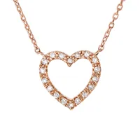 Diamond Heart Pendant in 10K Rose Gold (0.07 ct tw)