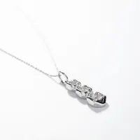 Vertical Diamond Pendant in 10K White Gold (0.40 ct tw)