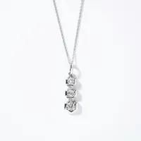 Vertical Diamond Pendant in 10K White Gold (0.40 ct tw)