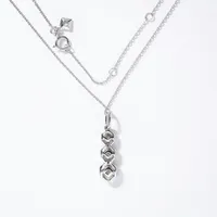 Vertical Diamond Pendant in 10K White Gold (0.40 ct tw)