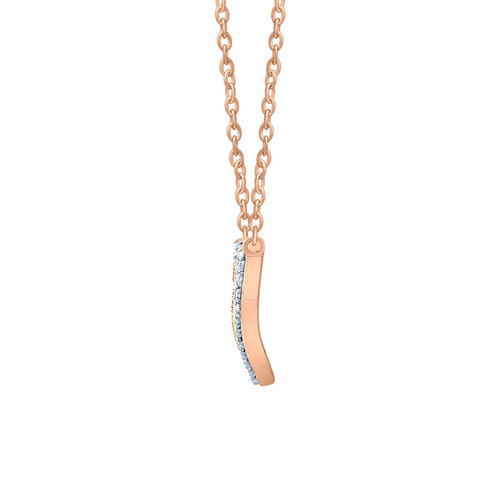 Double Heart Diamond Pendant in 10K Rose Gold (0.16 ct tw)