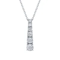 Diamond Drop Pendant in 10K White Gold (0.20 ct tw)