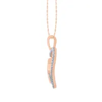 Double Heart Diamond Pendant in 10K Rose Gold (0.16 ct tw)