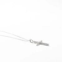Diamond Cross Pendant Necklace in 10K White Gold (0.50 ct tw)