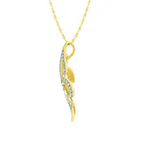 Diamond Floral Pendant Necklace in 10K Yellow Gold (0.25 ct tw)