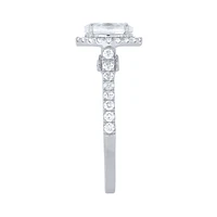 Oval Cut Diamond Halo Engagement Ring 14K White Gold (1.38 ct tw)