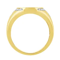 Men’s Signet Ring with Diamond Accents 10K Yellow Gold (0.10 ct tw)