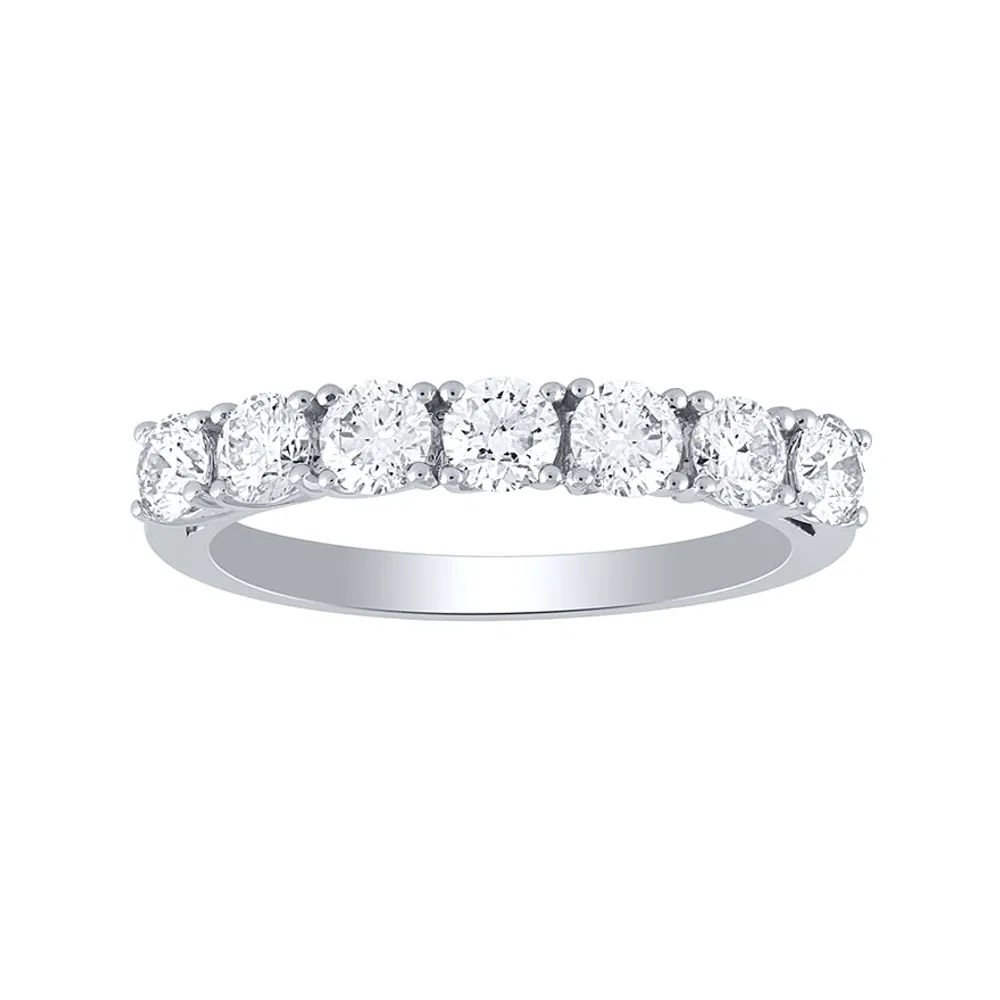 Claw Set Diamond Anniversary Ring 14K White Gold ( ct tw