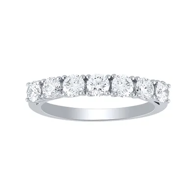 Claw Set Diamond Anniversary Ring 14K White Gold ( ct tw