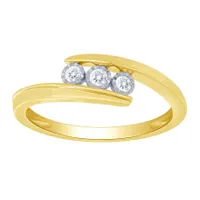 10K Gold Three Stone Diamond Anniversary Band (0.10 ct tw