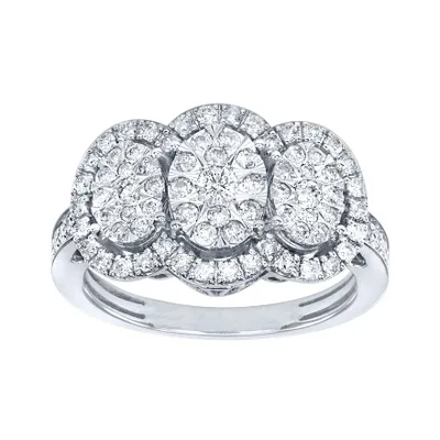 - Mira Oval Halo Diamond Cluster Ring 10K White Gold (1.00 ct tw)