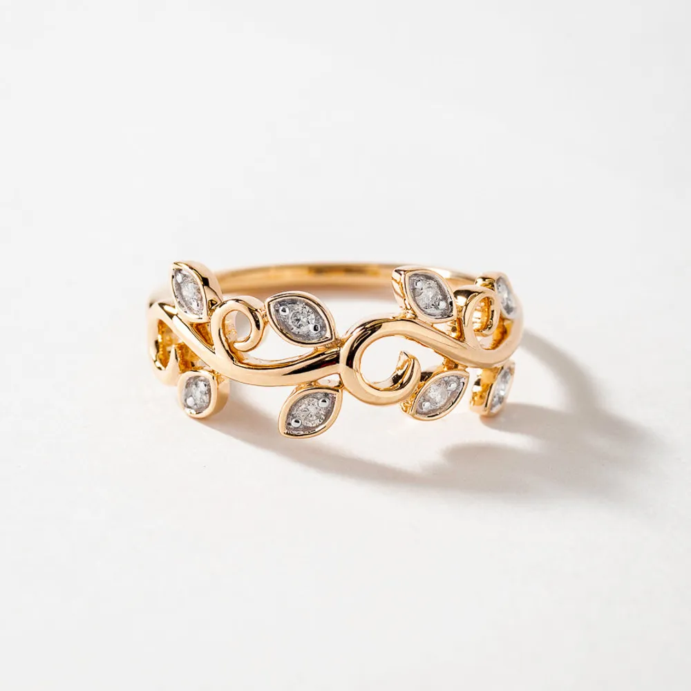 Vine Ring 10K Yellow Gold (0.10 ct tw)