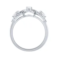 Three Stone Diamond Ring 14K White Gold (0.74 ct tw)