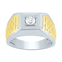 Two-Tone Men’s Diamond Ring 10K White and Yellow Gold (0.40 ct tw)