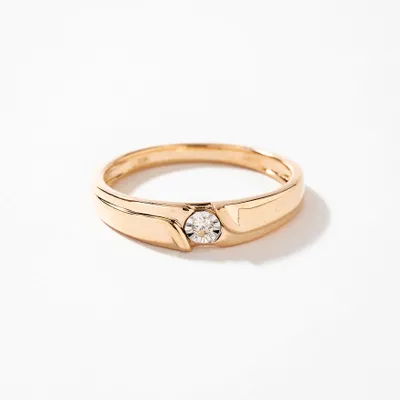 Ladies Brushed Gold Diamond Band in 10K Yellow Gold (0.02 ct tw) –  Ann-Louise Jewellers