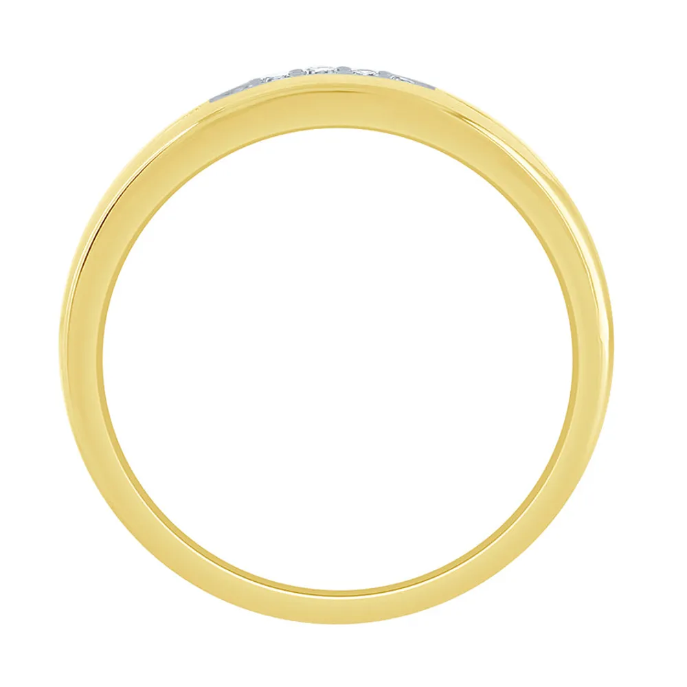 Men's Diamond Wedding Band 10K Yellow Gold (0.08 ct tw)