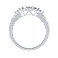 Diamond Cluster Ring 10K White Gold (0.75 ct tw)