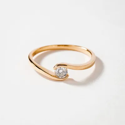 Solitaire Diamond Ring 10K Yellow Gold (0.15ct tw)