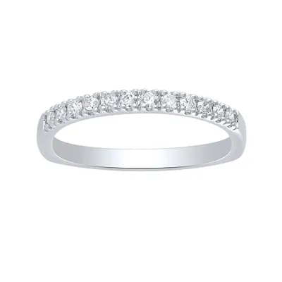 10K White Gold Matching Euro Shank Diamond Band (0.25 ct tw)