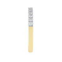 10K Yellow and White Gold Matching Euro Shank Diamond Band (0.25 ct tw