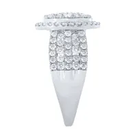 Diamond Cluster Ring 10K White Gold (2.00 ct tw)