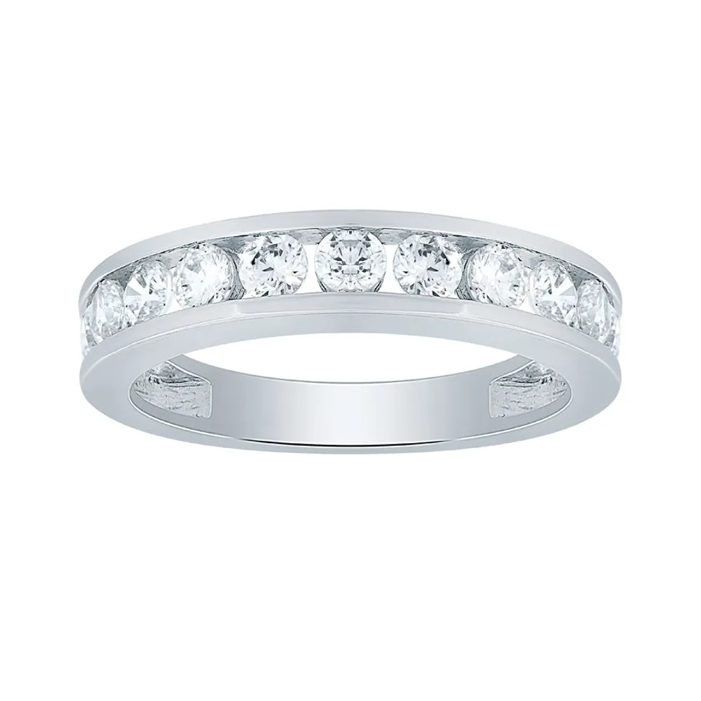 1.50 Ct. Princess Cut 2 Row Wide Band Diamond Engagement Ring