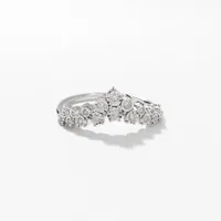 Tiara Cluster Diamond Ring 10K White Gold (0.20 ct tw)