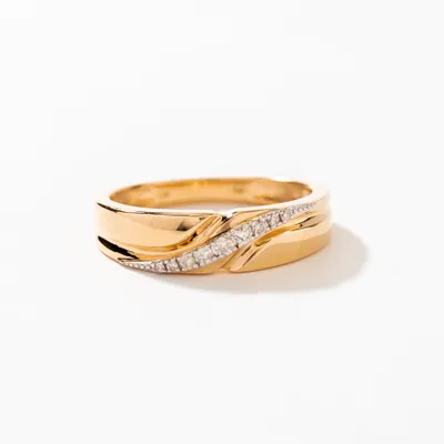 Men's Diamond Wedding Band 10K Yellow Gold (0.10 ct tw)