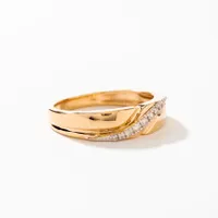 Men's Diamond Wedding Band 10K Yellow Gold (0.10 ct tw)