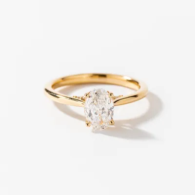 Oval Diamond Engagement Ring 14K Yellow Gold (1.03 ct tw)