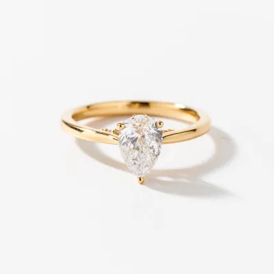 Pear Shaped Diamond Engagement Ring 14K Yellow Gold (1.03 ct tw)