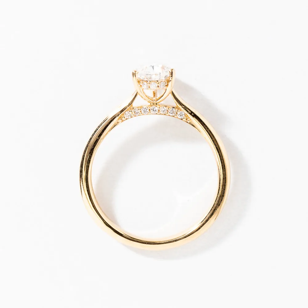 Pear Shaped Diamond Engagement Ring 14K Yellow Gold (1.03 ct tw)