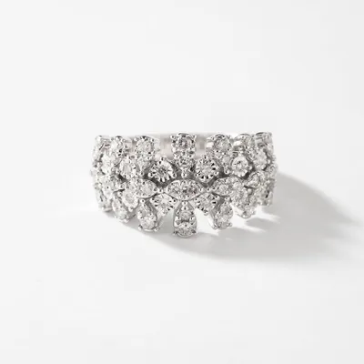 Diamond Dinner Ring 10K White Gold (0.50 ct tw)