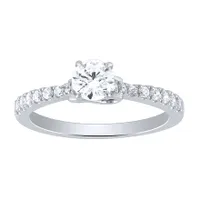 Diamond Engagement Ring with Infinity Side Design 14K White Gold (0