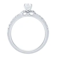 Diamond Engagement Ring with Infinity Side Design 14K White Gold (0