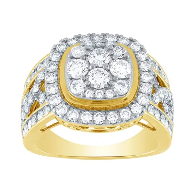 Diamond Cluster Ring 10K Yellow Gold (2.00 ct tw)