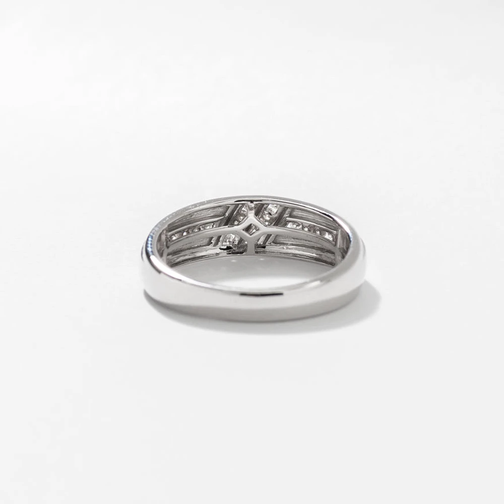 Men’s Diamond Wedding Band 10K White Gold (0.24 ct tw)