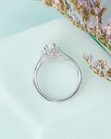 Angeline- 14K Gold Halo Diamond Engagement Ring (0.38 ct tw