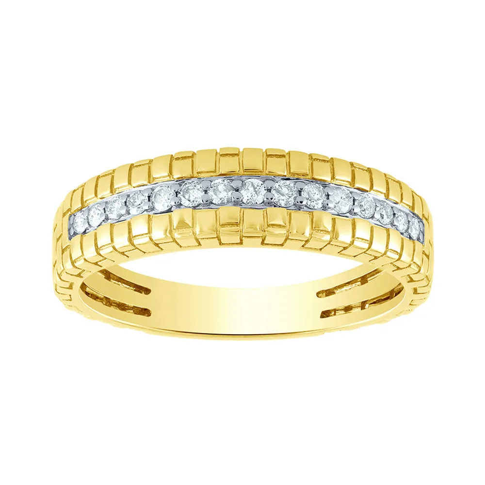 Men’s Diamond Wedding Band 10K Yellow Gold (0.25 ct tw)