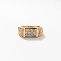 Men’s Woven Pattern Diamond Ring 10K Yellow Gold (0.50 ct tw)