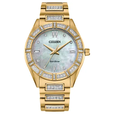 Citizen Eco-Drive Silhouette Gold Tone Stainless Steel Watch | EM1022-