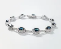 Sapphire and Diamond Bracelet in 14K White Gold