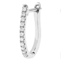Diamond Claw-Set Hoop Earrings in 14K White Gold (0.14 ct tw)